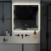Specchio LED Quadrato | Pulsanti touch | Funzione anti-appannamento | Luce bianca neutra - Reyze Serie Simetria Modello 8